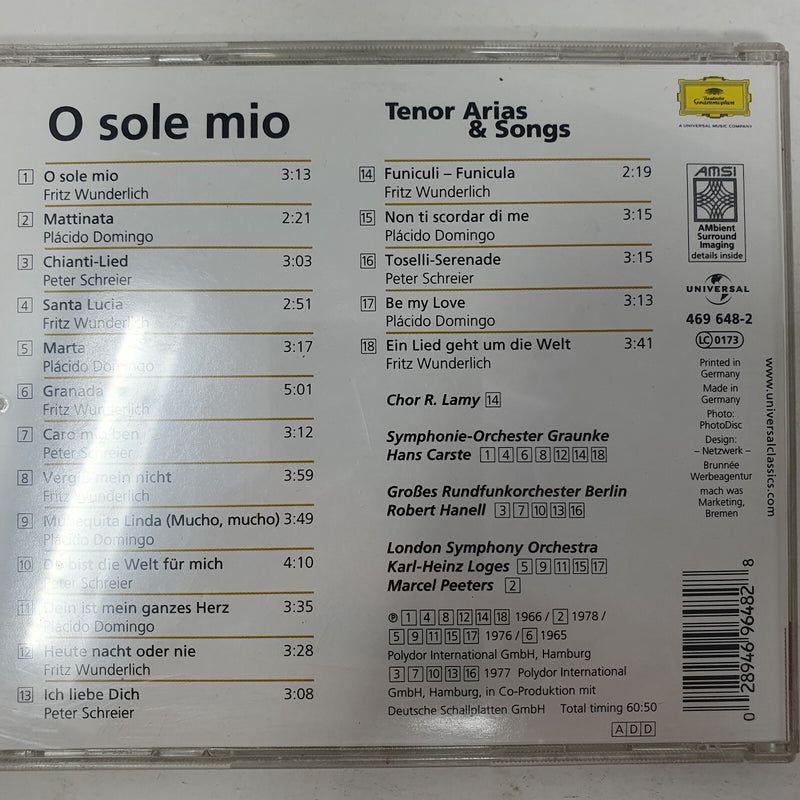 CD Plácido Domingo, Peter Schreier, Fritz Wunderlich – O Sole Mio - Teno