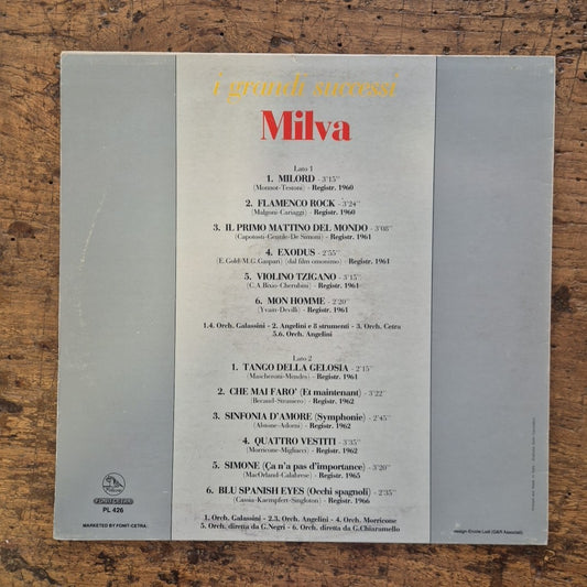 LP Milva - I Grandi Successi PL 426 Fonit Cetra 1980 Italy Musica Italiana