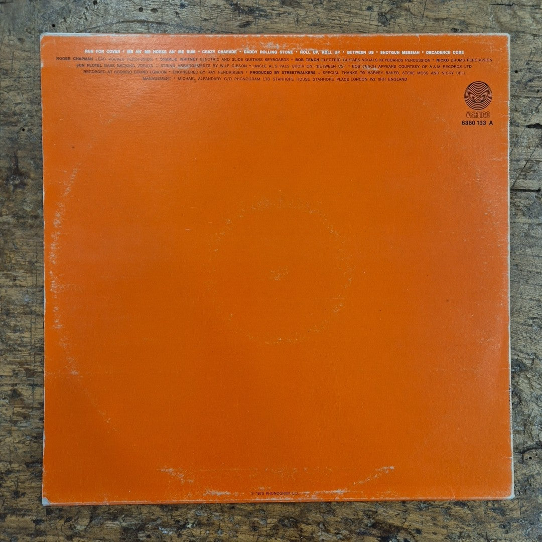 LP Streetwalkers - Red Card Vertigo 6360 133 Made In Italy 1976 Vinile Rock