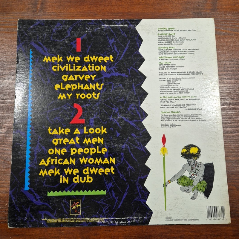 LP Burning Spear - Mek We Dweet 539 863-1 1990 Musica Reggae Dub Vinile