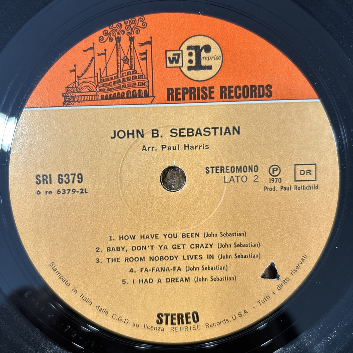 LP John B. Sebastian - SRI 6379 Rock Folk Country 1970 Italy Vinile