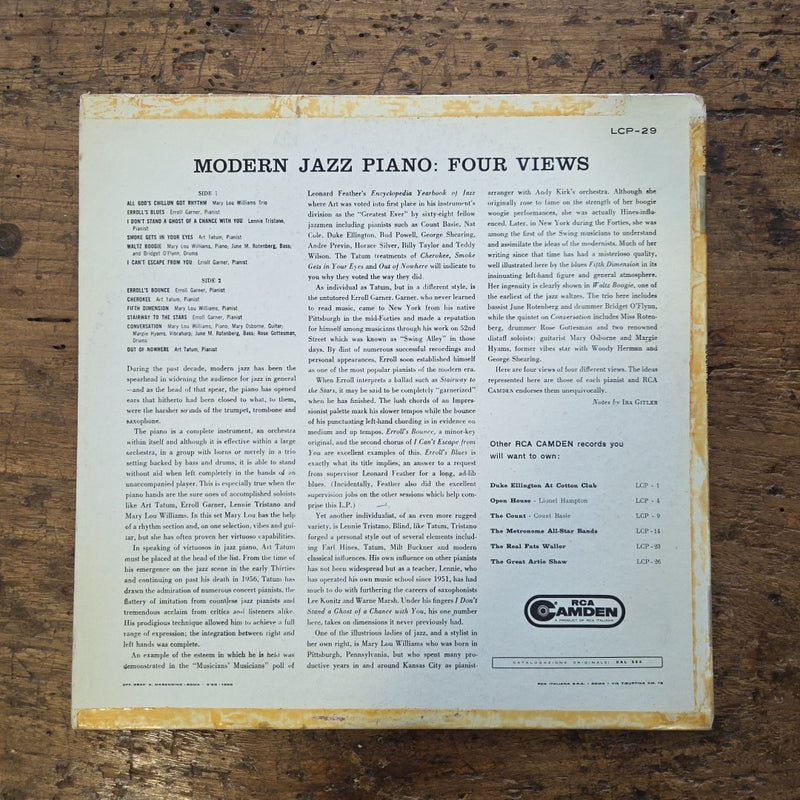 LP Various - Modern Jazz Piano Four Views  LCP 29 Jazz Vinile