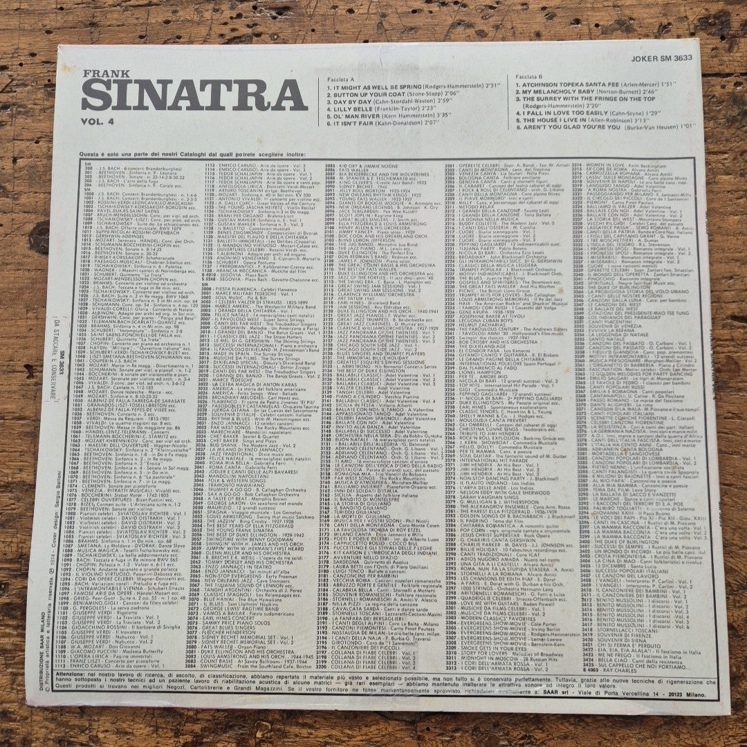 LP Frank Sinatra Vol. 4 SIGILLATO SM 3633 Jazz Big Band VINILE 12