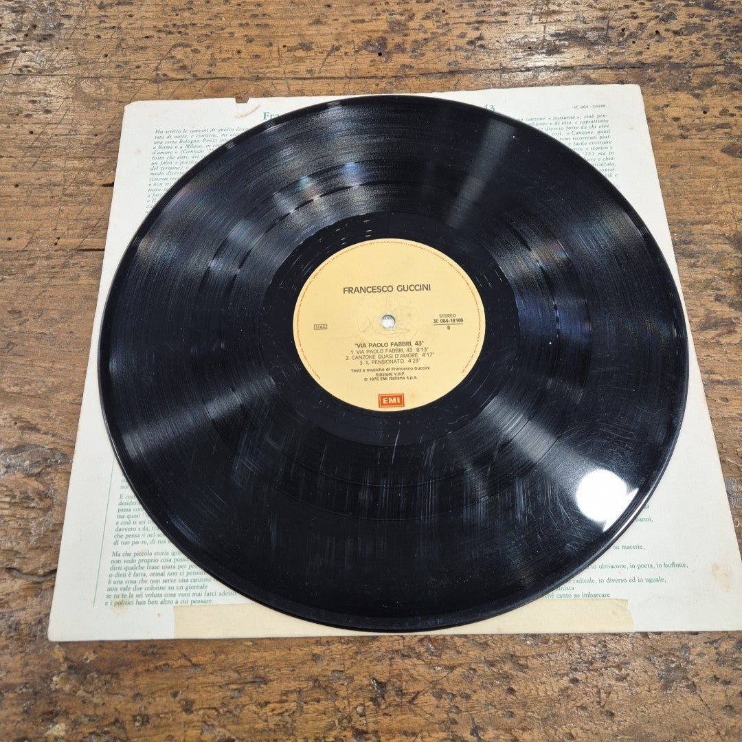 LP Francesco Guccini - Via Paolo Fabbri 43 3C 064-188 Musica Pop Italiana Vinile