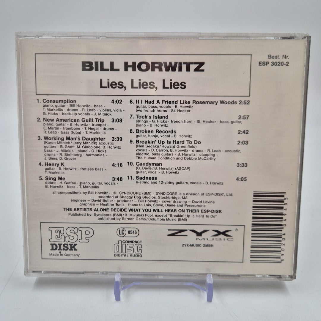 CD rock Bill Horwitz - Lies, Lies, Lies ESP 3020-2 Consumption
