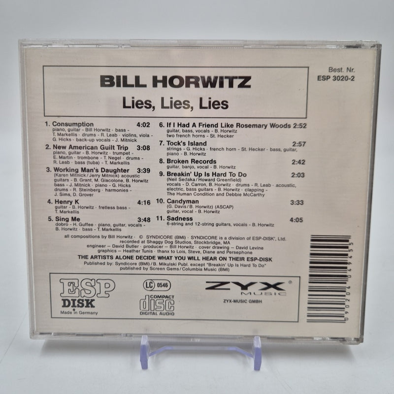 CD rock Bill Horwitz - Lies, Lies, Lies ESP 3020-2 Consumption