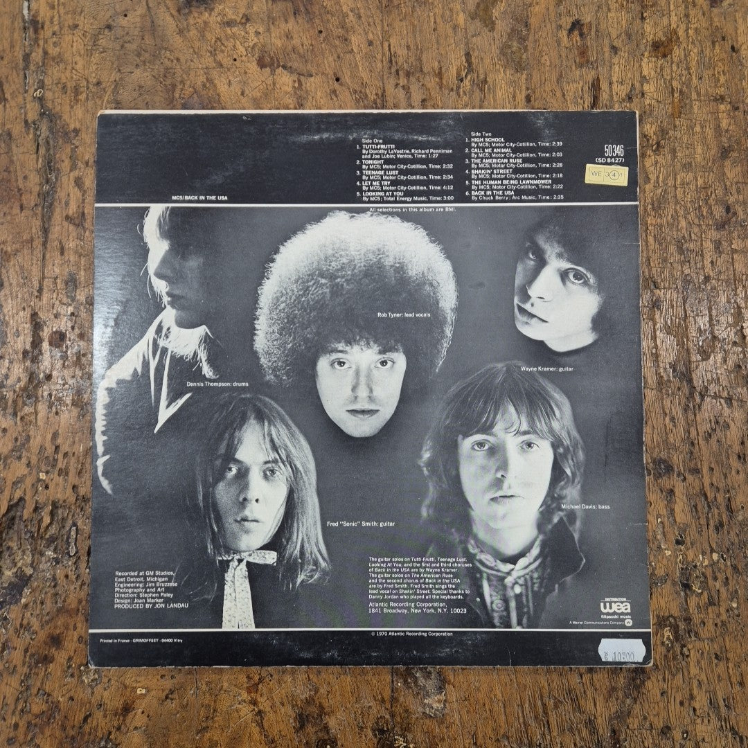 LP MC5 - Back In The USA 50 346 France 1977 Musica Rock Punk Vinile 12