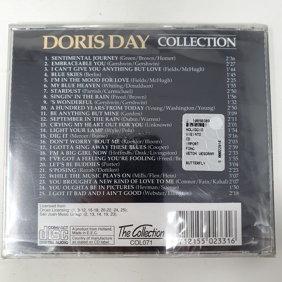 CD Doris Day – Collection: 25 Songs The Collection – COL071Sealed