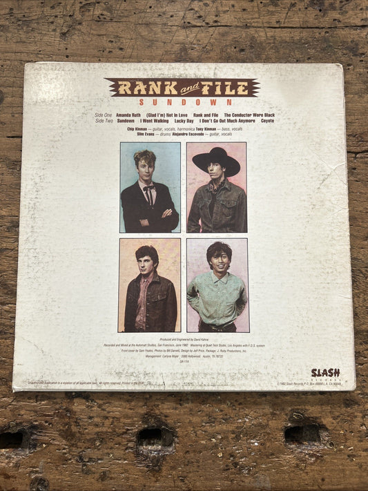 LP Rank And File - Sundown SR-114 Vinile Musica Punk Rock