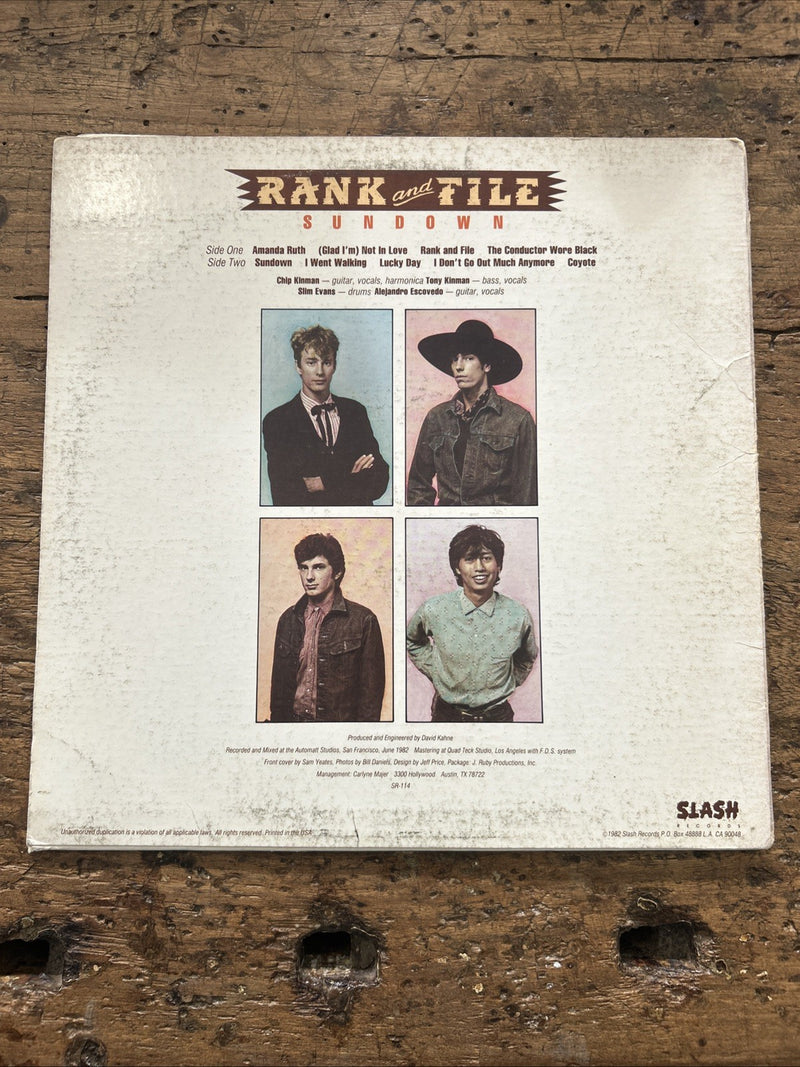 LP Rank And File - Sundown SR-114 Vinile Musica Punk Rock