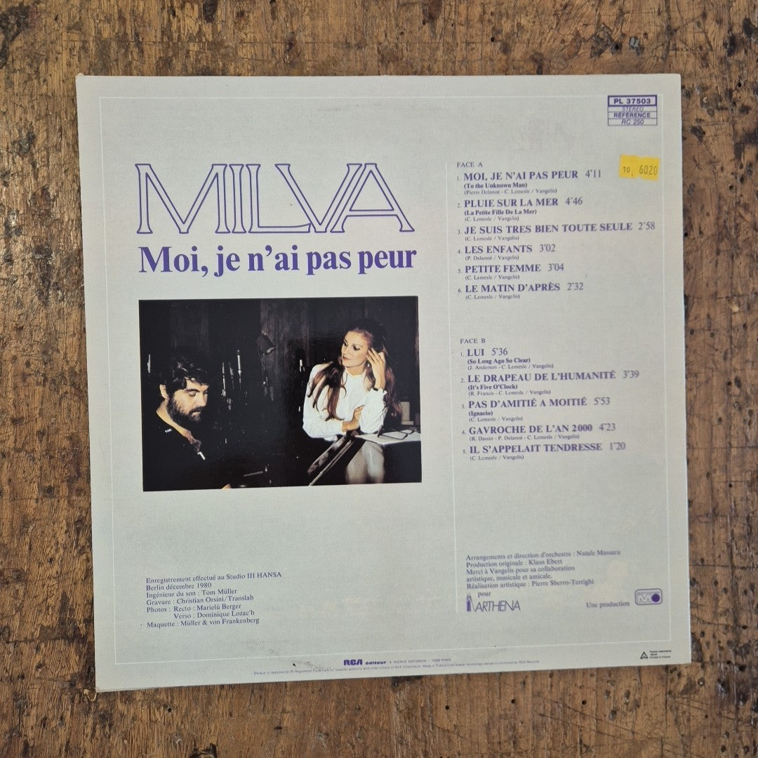 LP Milva - Moi Je N'ai Pas Peur RCA PL 37503 France Musica Italiana Vinile