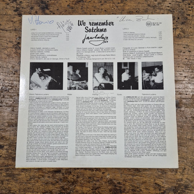 LP We Remember Satchmo Jambalaya Six SIBL 12P2 Musica Jazz Vinile