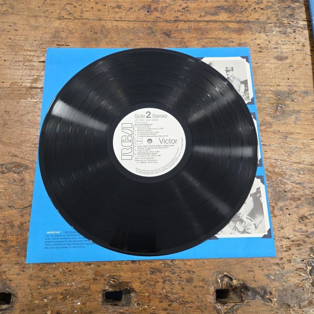 LP Elvis Presley - Elvis Is Back LSP-2231 Made In Italy 1981 Vinile Rock PROMO
