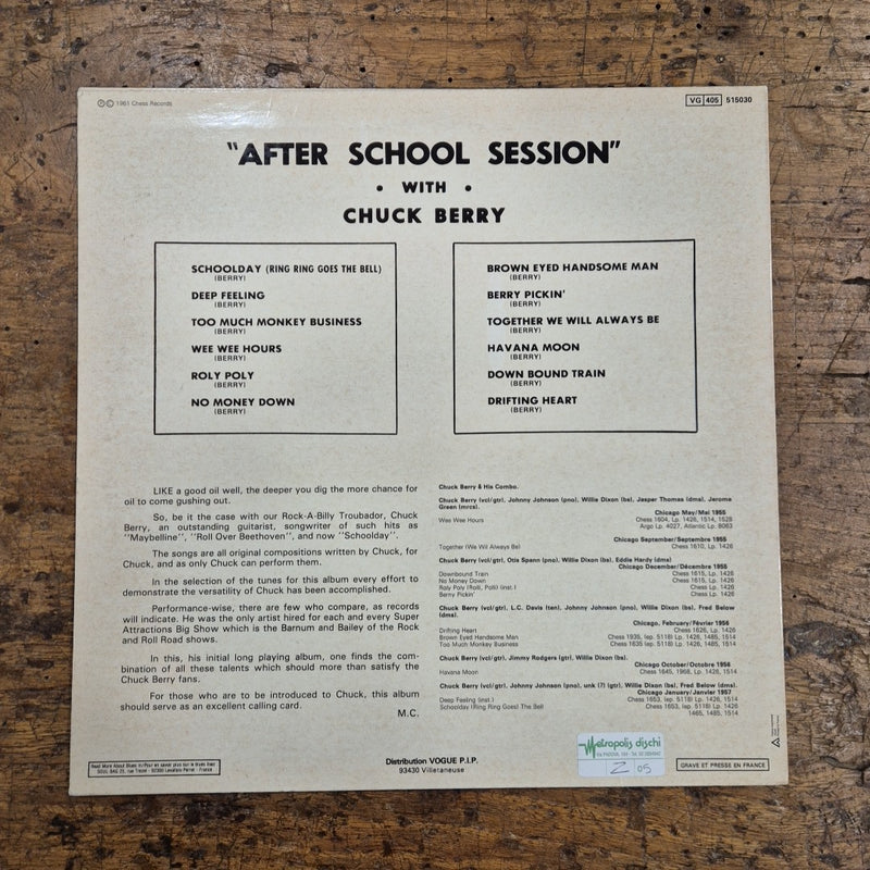 LP Chuck Berry - After School Session 515030 Made In France Musica Rock Vinile