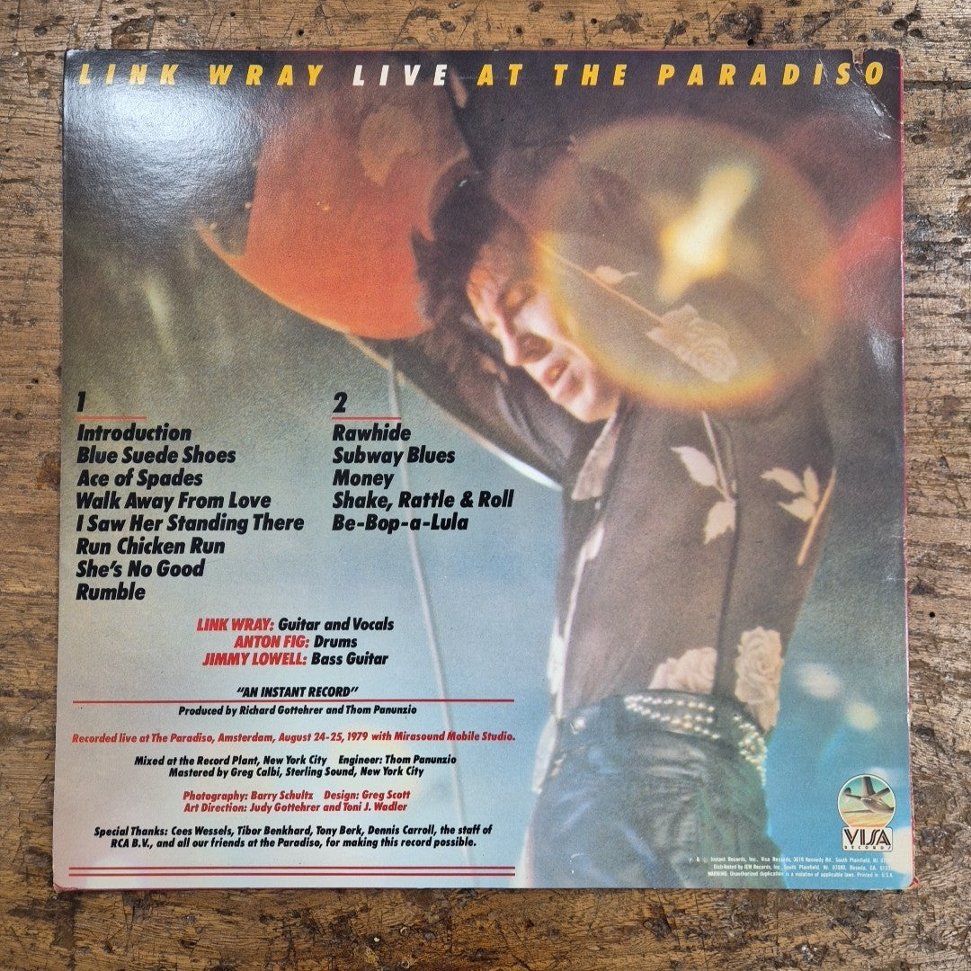 LP Link Wray - Live At The Paradiso VISA 7010 made in USA Vinile Rock