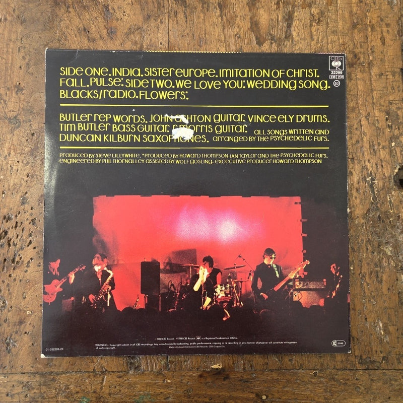 LP Psychedelic Furs - The Psychedelic Furs CBS 32299 1980 Psychedelic Rock
