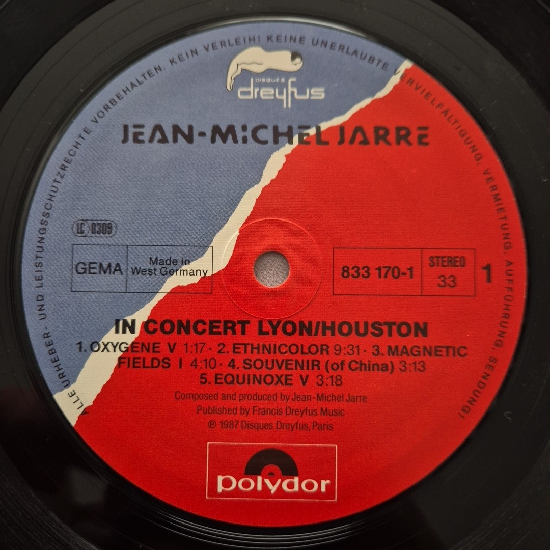 LP Jean Michel Jarre - In Concert Lyon Houston 833 170-1 Musica Rock Pop