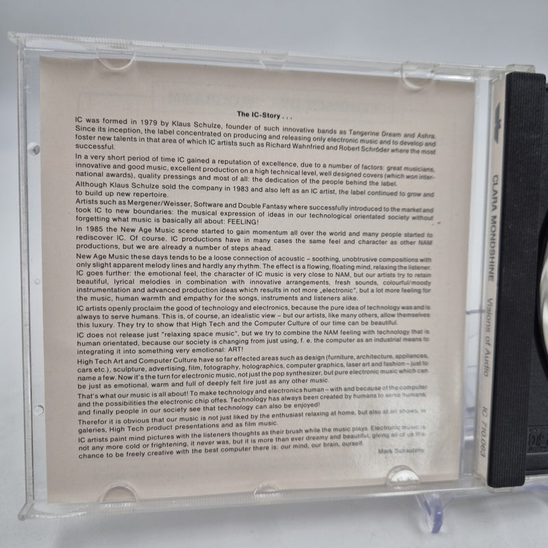 CD Dance CLARA MONDSHINE - Visions Of Audio ELECTRO INDUSTRIAL 1993