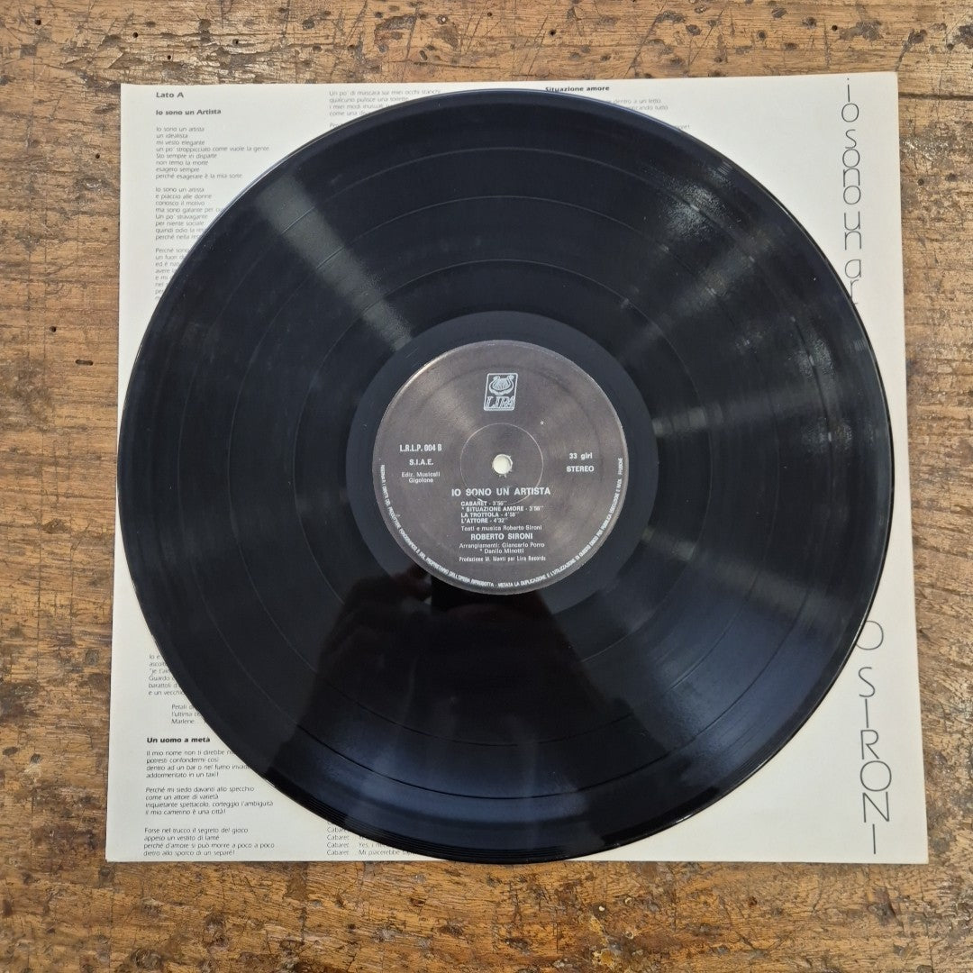 LP Roberto Sironi - Io Sono Un Artista L.R.L.P 004 Musica Jazz POP Vinile 12