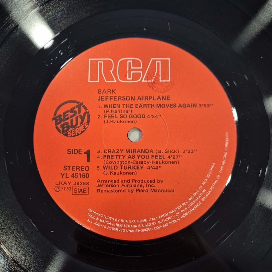 LP Jefferson Airplane - Bark RCA YL 45160 Made In Italy Psychedelic Rock