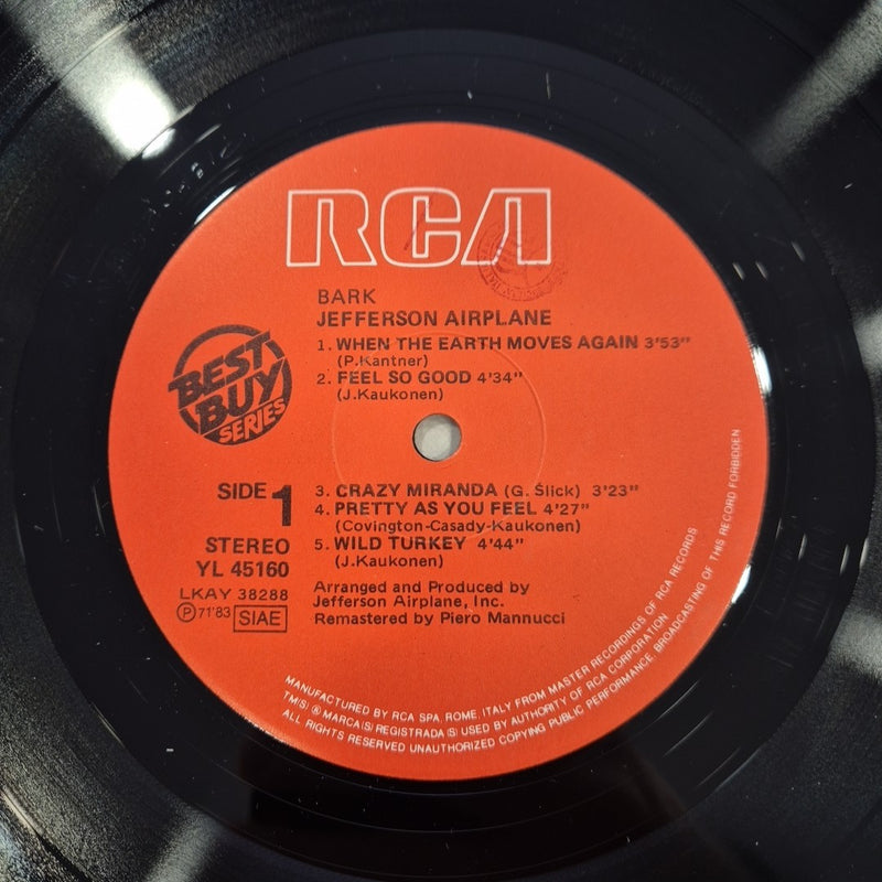 LP Jefferson Airplane - Bark RCA YL 45160 Made In Italy Psychedelic Rock