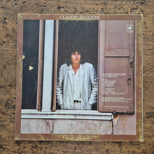 LP Claudio Baglioni E Tu Come Stai? CBS 83335 Italy 1978 Musica Italiana Vinile