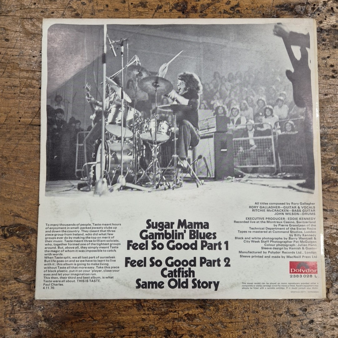 LP Taste - Live Taste 2383 028 L Made In Italy 1971 Musica Rock Vinile
