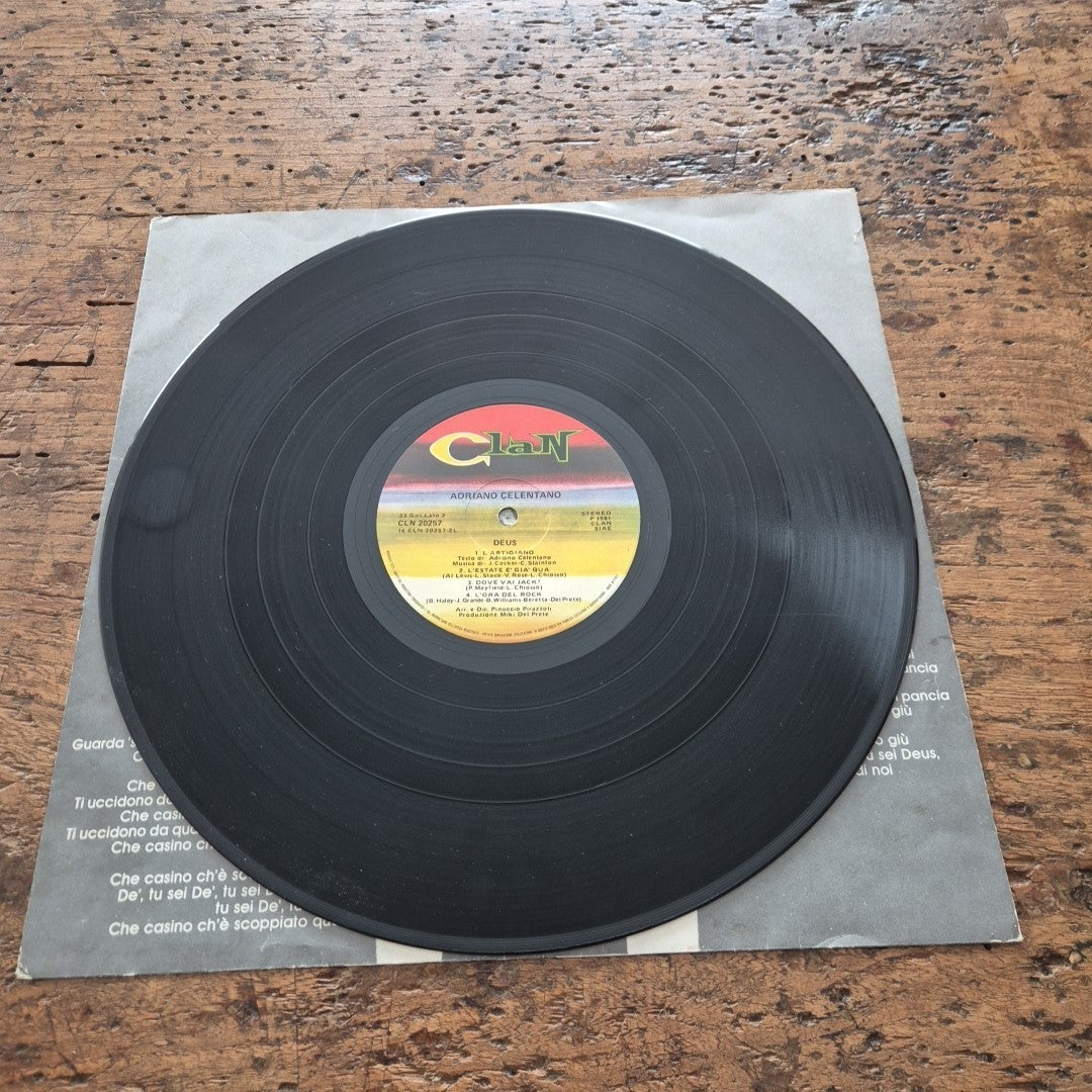 LP Adriano Celentano Deus CLN 20257 Musica Italiana Vinile Pop Rock Vocal Italy