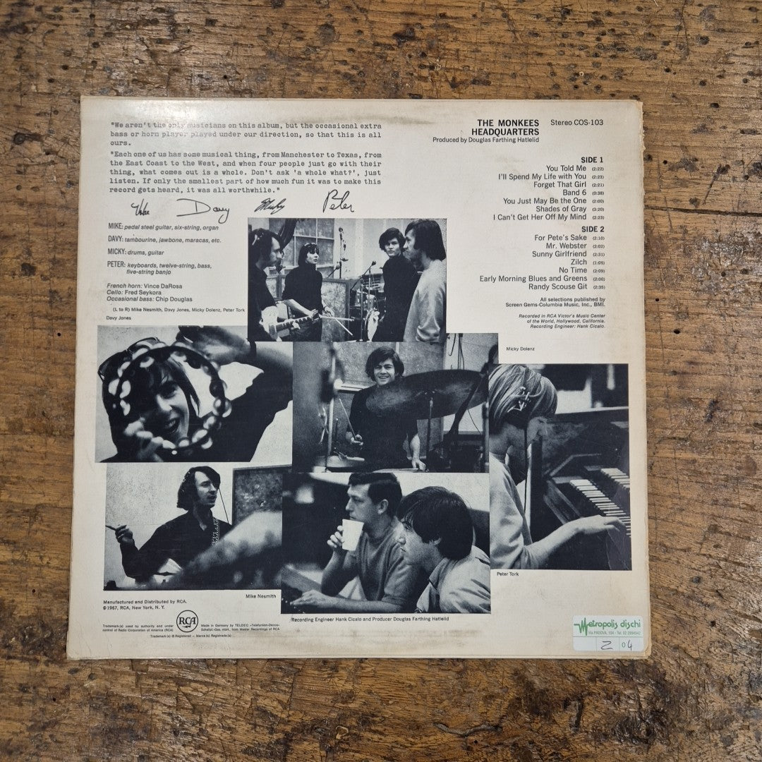 LP The Monkees - The Monkees' headquarter COS 103 Musica Rock Vinile