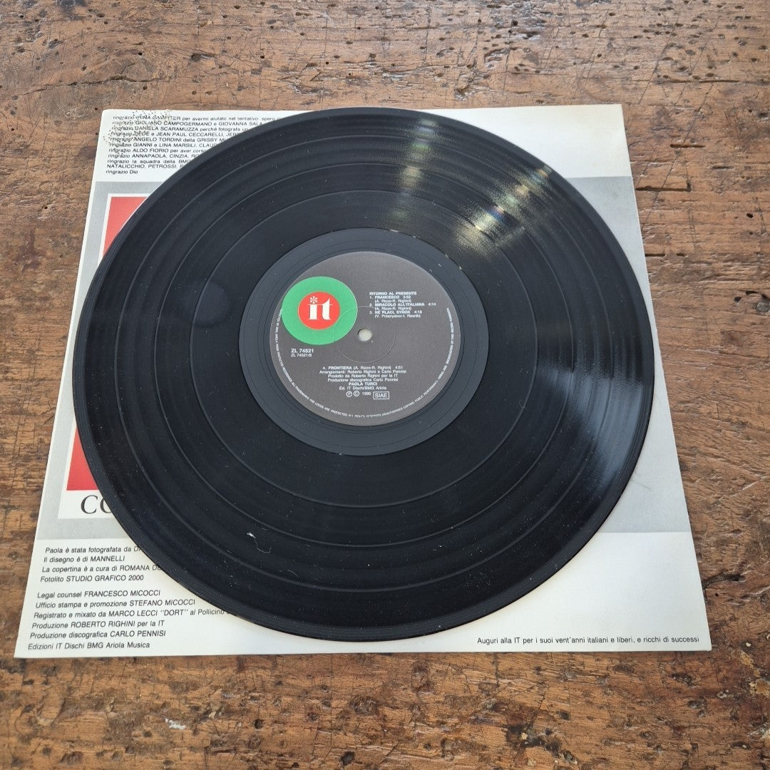 LP Paola Turci - Ritorno Al Presente ZL 74521 Musica Italiana Vinile