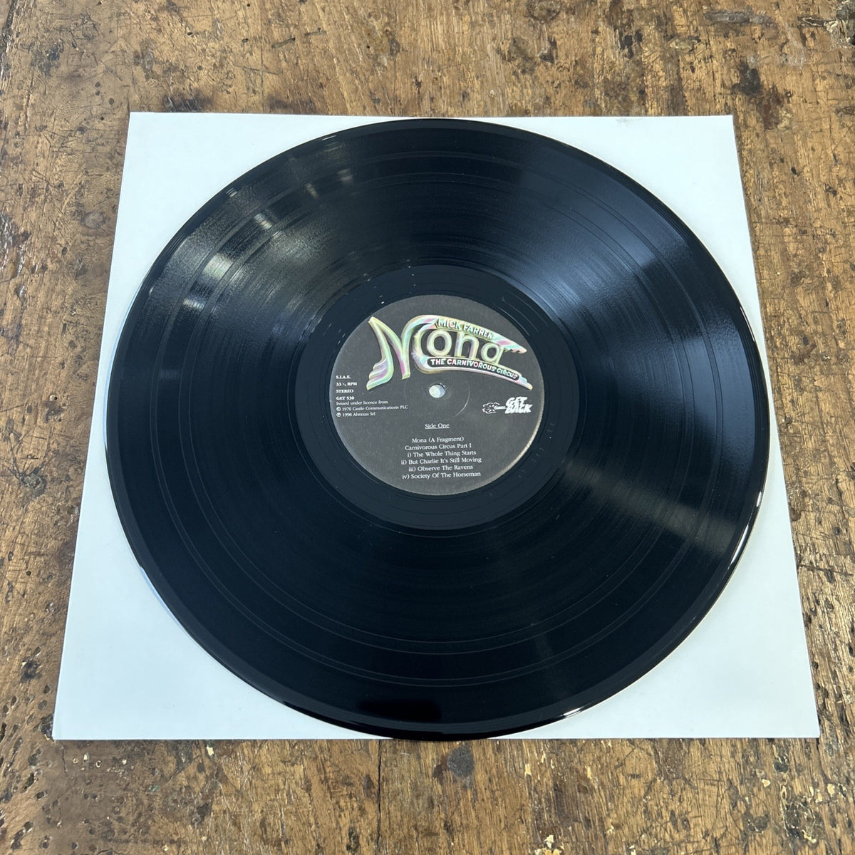 LP Mona - The Carnivorous Circus GET 530 Mick Farren Made In Italy Rock Vinile