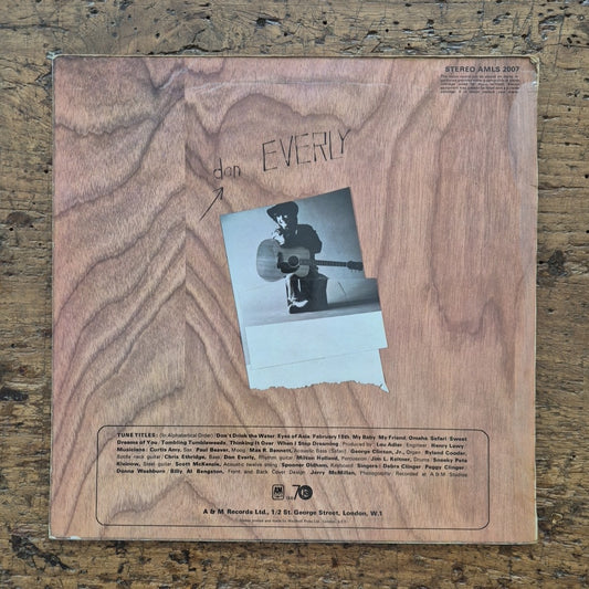 LP Don Everly AMLS 2007 UK 1971 Musica Rock New Wave Vinile Pop