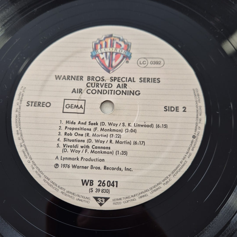LP Curved Air Air Conditioning WB 26041 Made In Germany 1976 Musica Rock Vinile