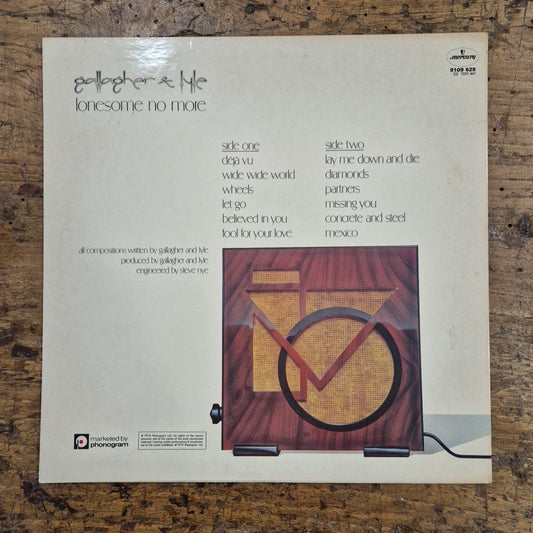 LP Gallagher And Lyle - Lonesome No More 9109 628 Vinile New Wave Rock