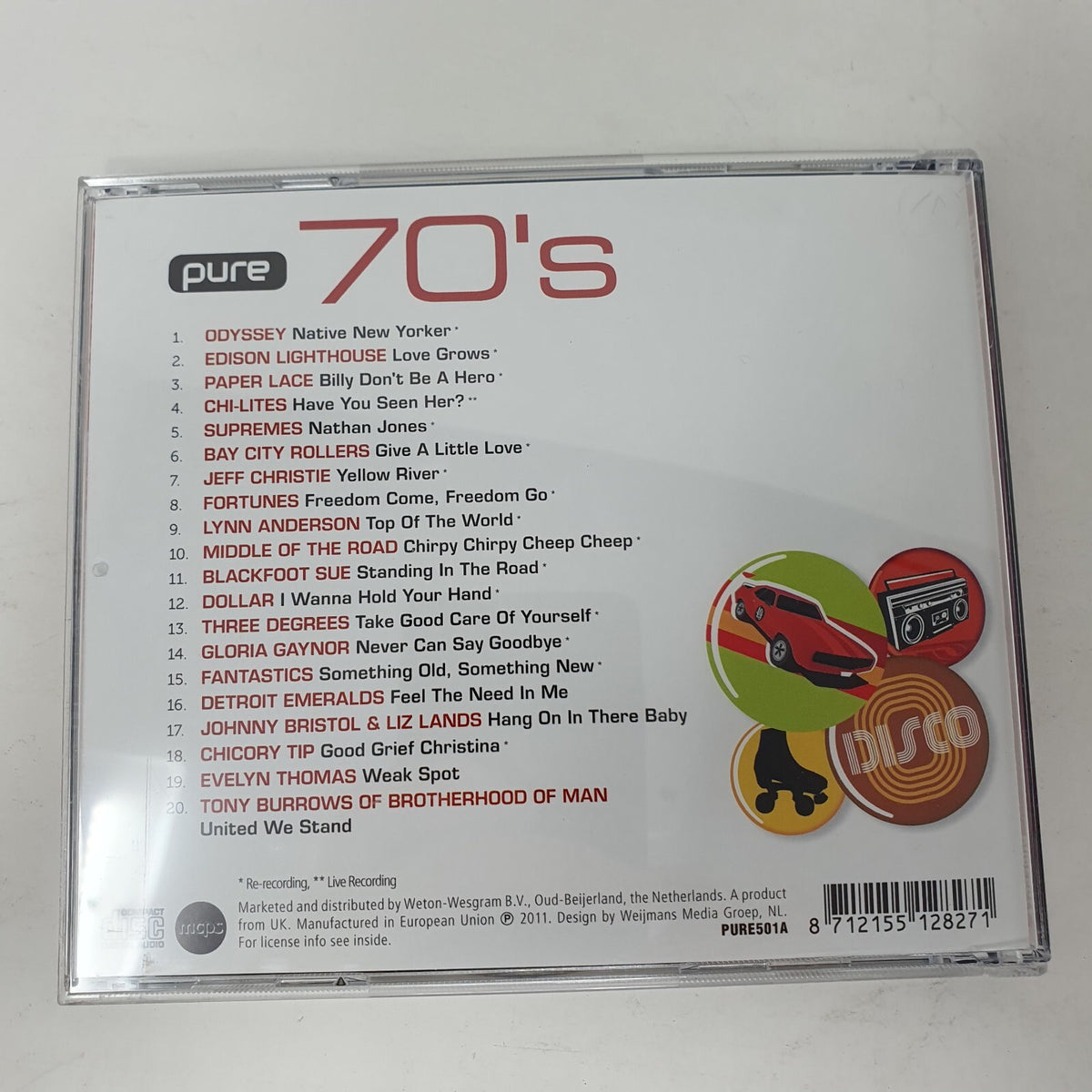 CD Various Pure 70's Europe 2011 PURE501E Compilation