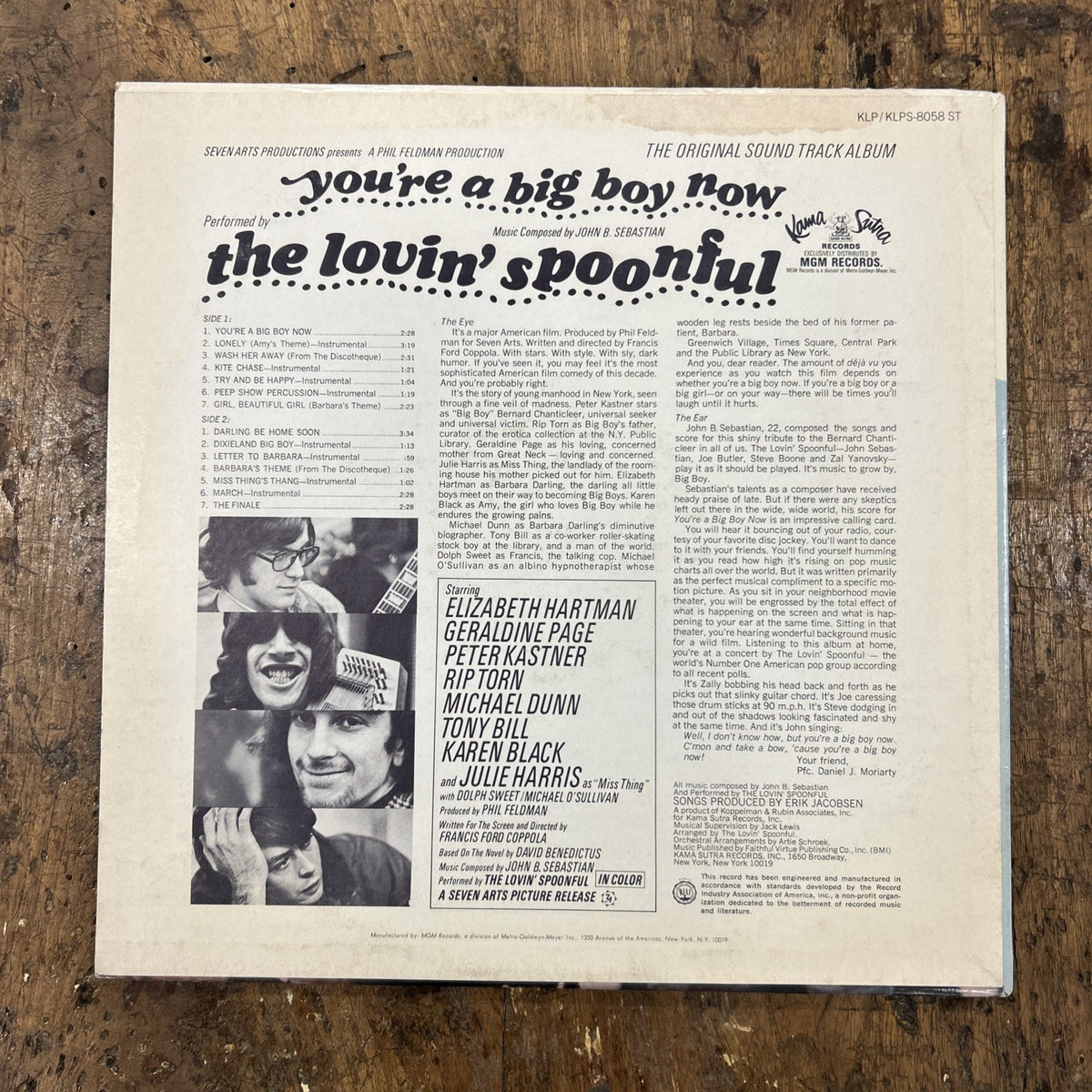 LP The Lovin Spoonful - You Are A Big Boy Now KLPS 8058 Vinile 1967 Pop Rock OST