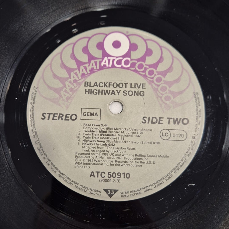 LP Blackfoot Live Highway Skng ATC 50910 Musica Rock Vinile