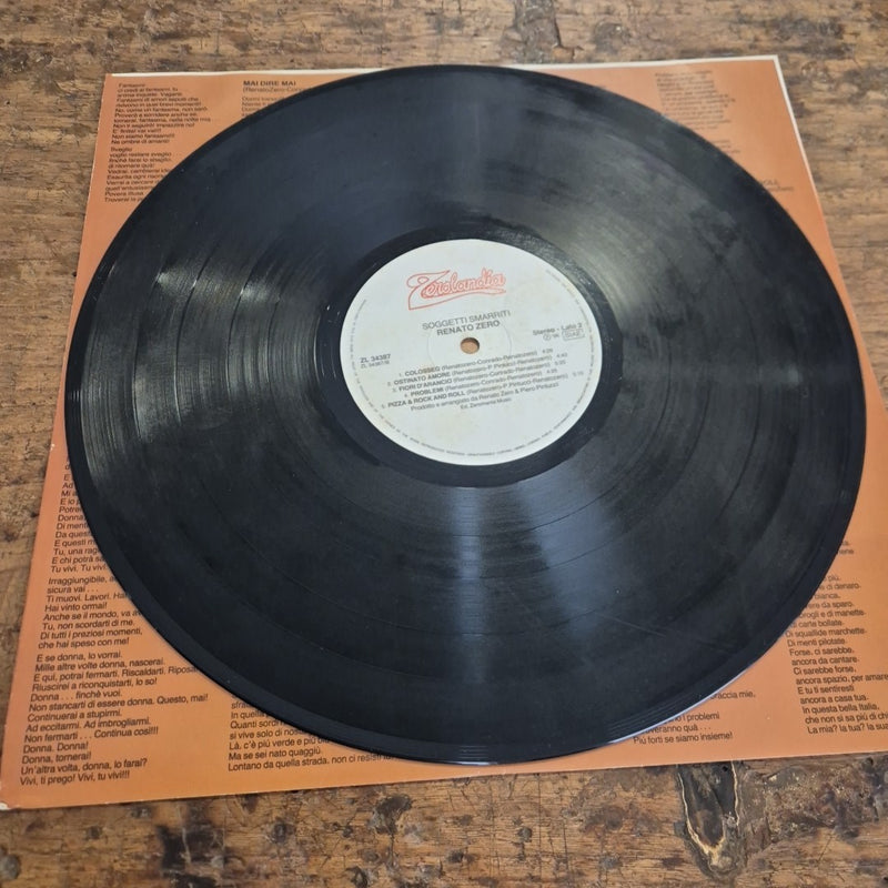 LP Renato Zero - Soggetti Smarriti ZL 34387 Zerolandia Musica Italiana Vinile