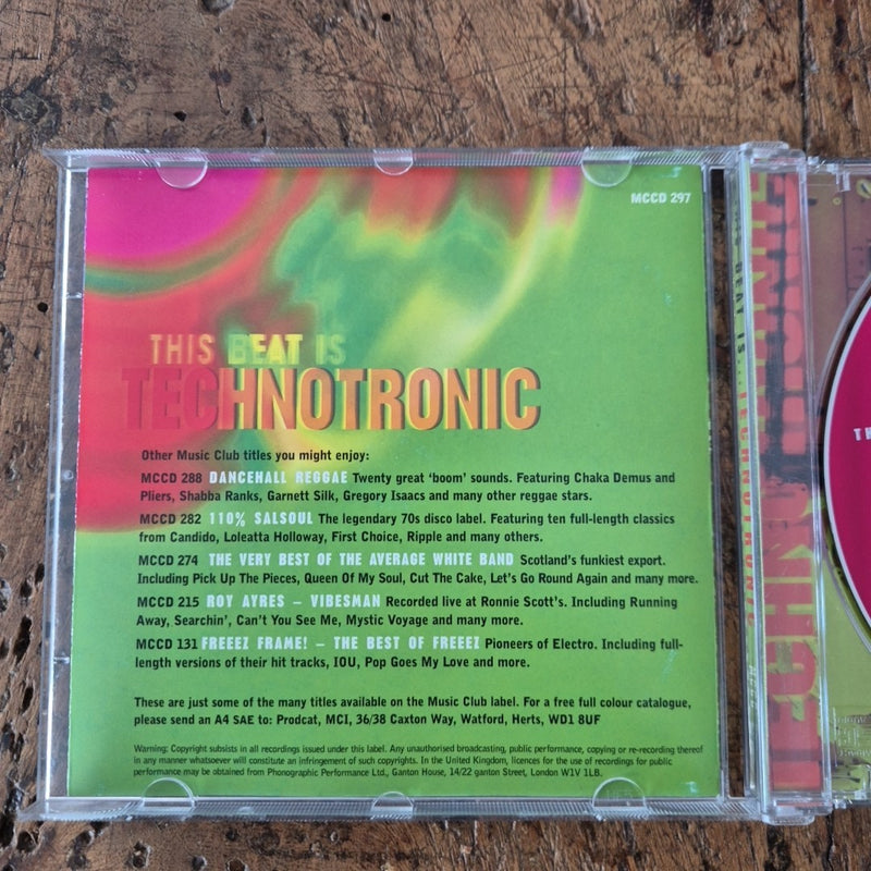 CD This Beat Is Technotronic Hits & Mixes MCCD 297 Get Up Pump Up Disco Dance