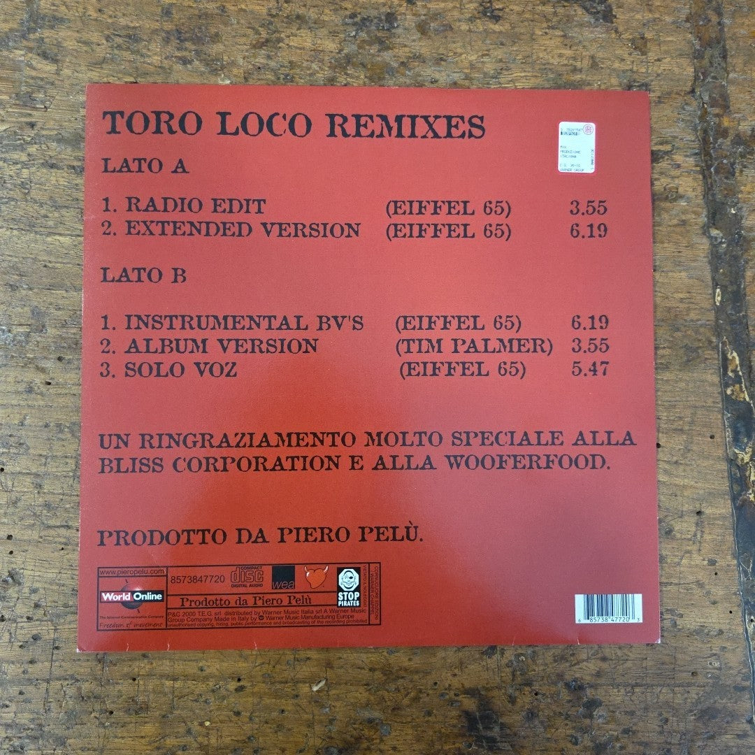 LP Piero Pelú - Toro Loco Remixed By Eiffel 65 8573847720 Made In Italy Remix