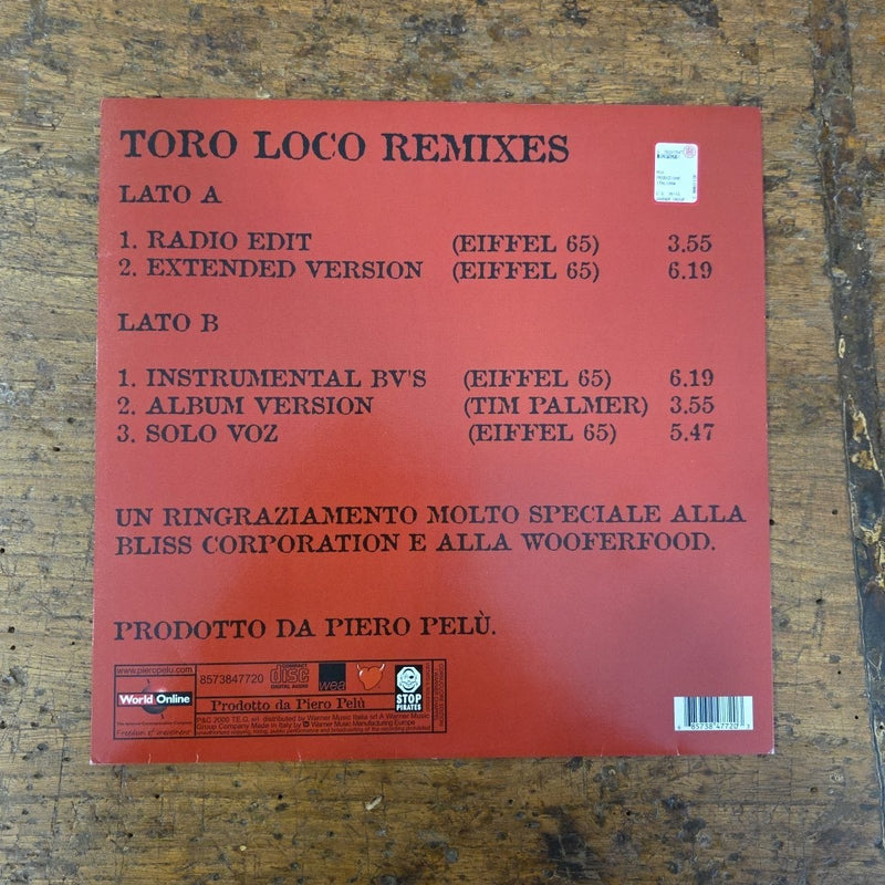 LP Piero Pelú - Toro Loco Remixed By Eiffel 65 8573847720 Made In Italy Remix
