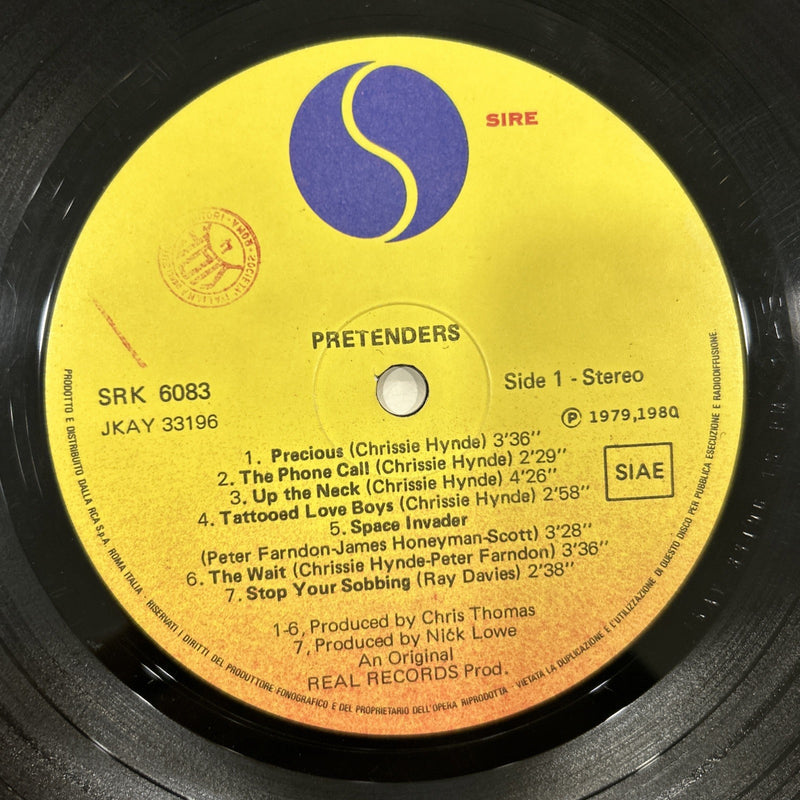 LP Pretenders - SRK 6083 Vinile 1980 Italy Rock New Wave