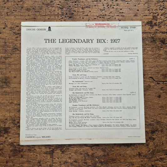 LP The Legendary Bix 1827 MOEQ 27008 odeon Musica Jazz Vinile 12