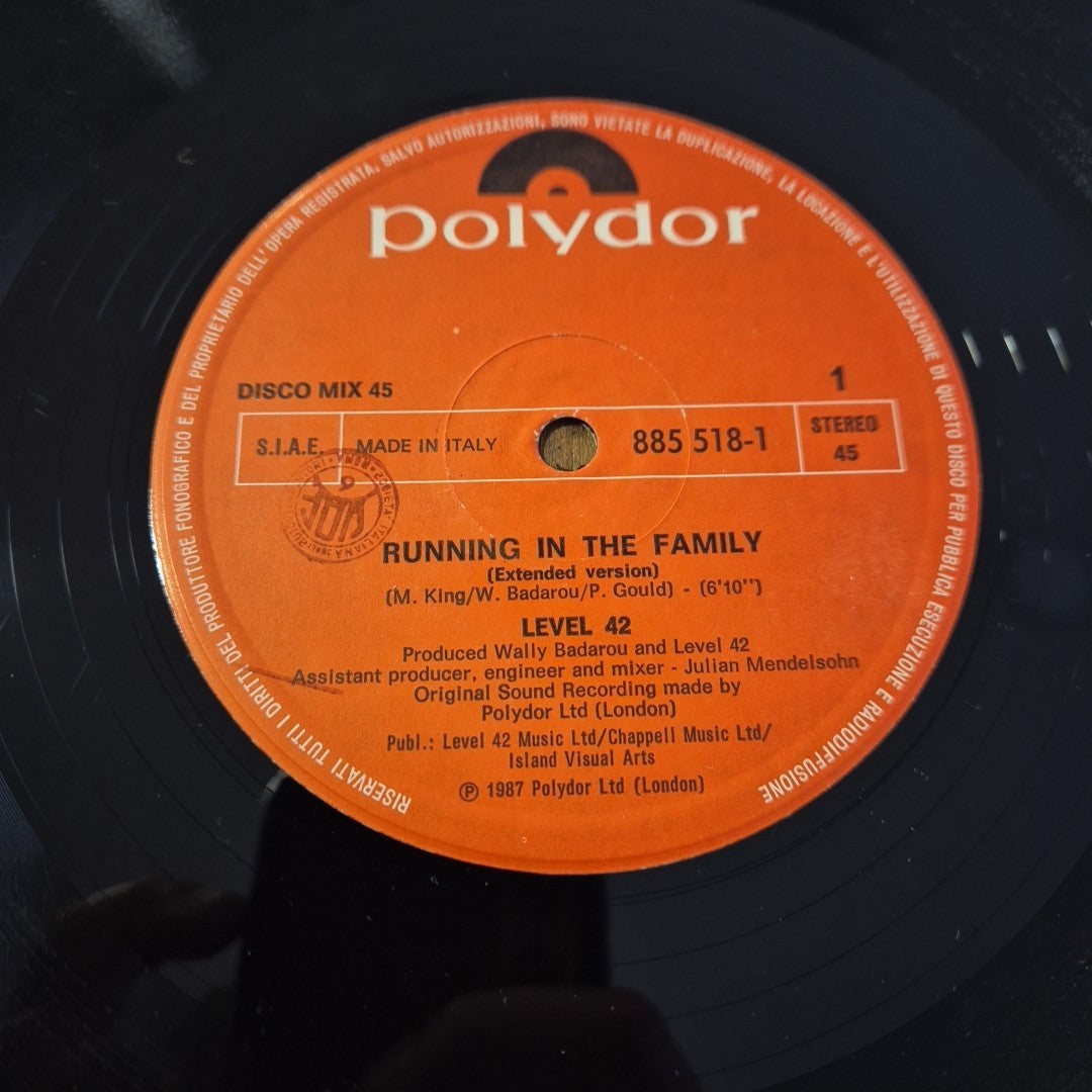 LP Level42 Running In The Family 885 518-1 Disco Mix Polydor Musica Rock Vinile