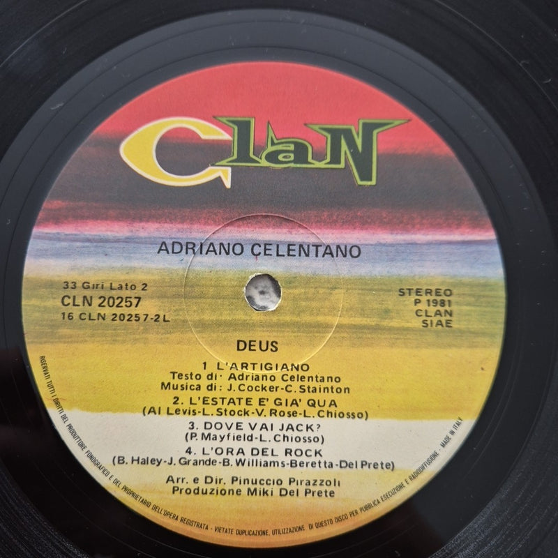 LP Adriano Celentano Deus CLN 20257 Musica Italiana Vinile Pop Rock Vocal Italy