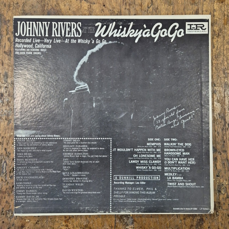 LP Johnny Rivers At Whisky-A-Go-Go LP 9264 Imperial Musica Rock Vinile