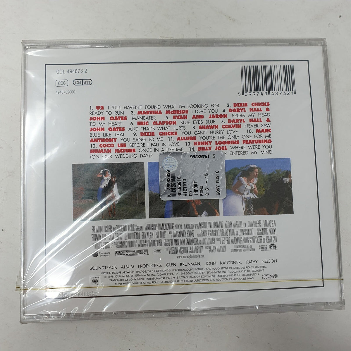 CD COLONNA SONORA Various – Runaway Bride Columbia – COL 494873 2  Sealed