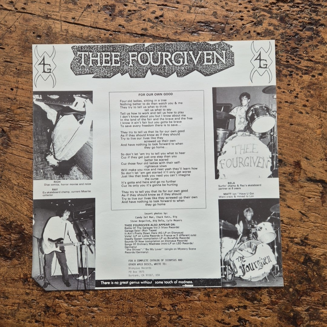 LP Thee Fourgiven Testify ID123306 1987 Musica Vinile Psychedelic Rock