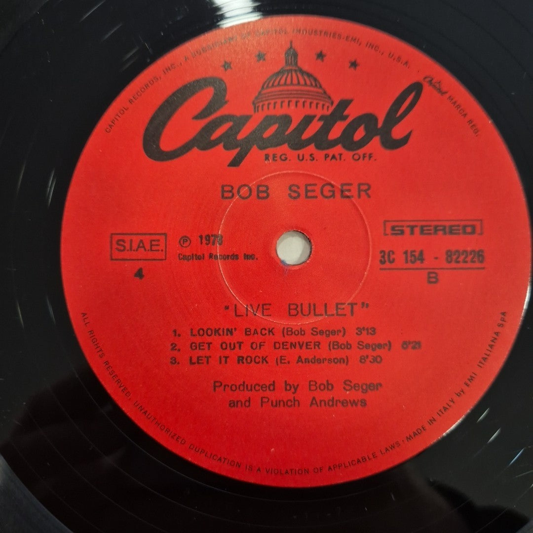 LP Bob Seger - Live Bullet Capitol Made In Italy 3C 154-82226 Rock Vinile