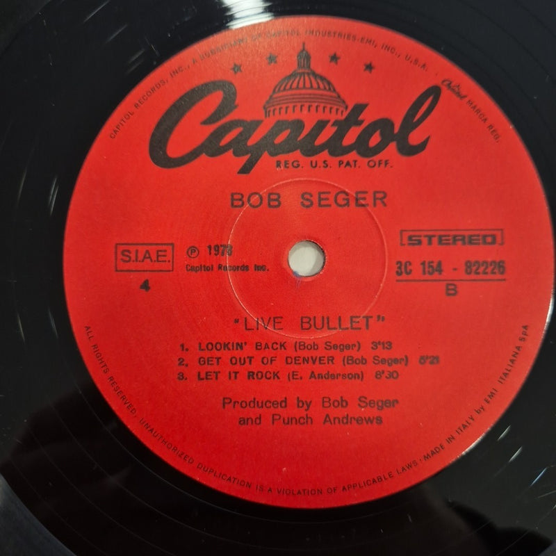 LP Bob Seger - Live Bullet Capitol Made In Italy 3C 154-82226 Rock Vinile